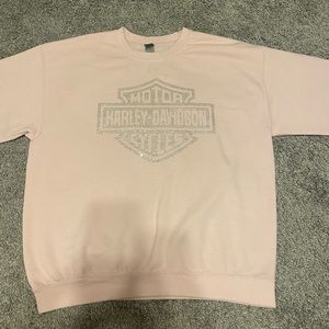 Pink rhinestone Harley Davidson sweater